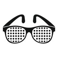 Examination control eyeglasses icon, simple style vector