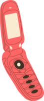 Old Flip Phone . in car PNG toon style. All elements are isolated