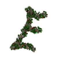 Kerstmis pijnboom krans met girland en lichten tekst lettertype e png