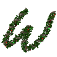 corona de pino de navidad con girland y luces tipografía de texto w png