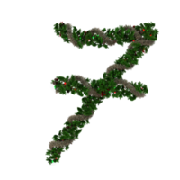 Kerstmis pijnboom krans met girland en lichten tekst lettertype 7 png