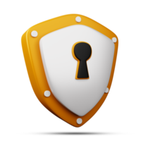 Protection icon, Security icon 3d rendering png