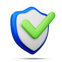 Protection icon, Security icon 3d rendering png