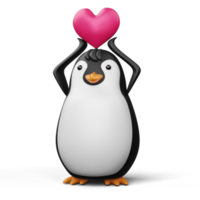 pingüino lindo, animal lindo, ilustración de representación 3d png