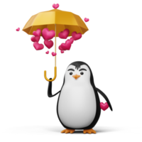 Cute penguin, cute animal, 3d rendering illustration png