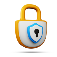 icono de protección, icono de seguridad representación 3d png