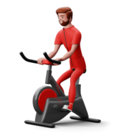 homem feliz fitness, exercício ou aptidão para uma boa saúde, renderização em 3d png