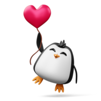 Cute penguin, cute animal, 3d rendering illustration png