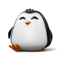 Cute penguin, cute animal, 3d rendering illustration png