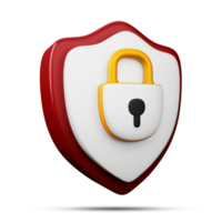 Protection icon, Security icon 3d rendering png