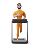 hombre de fitness feliz, ejercicio o fitness para una buena salud, renderizado 3d png
