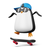 söt pingvin, söt djur, 3d tolkning illustration png