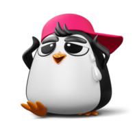 pingüino lindo, animal lindo, ilustración de representación 3d png