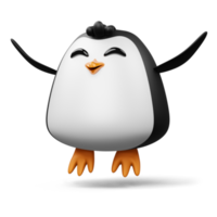 pingouin mignon, animal mignon, illustration de rendu 3d png