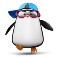 carino pinguino, carino animale, 3d interpretazione illustrazione png