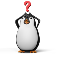 pingüino lindo, animal lindo, ilustración de representación 3d png