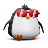 carino pinguino, carino animale, 3d interpretazione illustrazione png