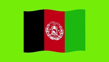 Waving flag of Afghanistan a on a green screen. video