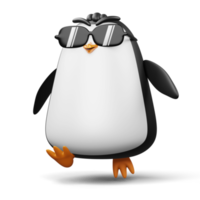 carino pinguino, carino animale, 3d interpretazione illustrazione png