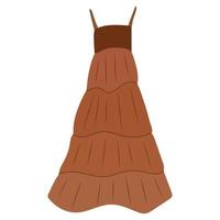 Dress in a Scandinavian boho style. Women's clothing. Vector illustration