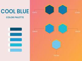 Cool blue color palette vector