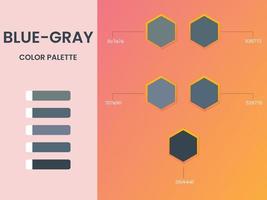 Blue gray color palette vector