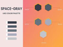 Space gray like colors palette vector