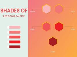 Shades of red colors palette vector