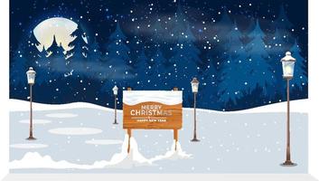 Winter forest background vector illustration
