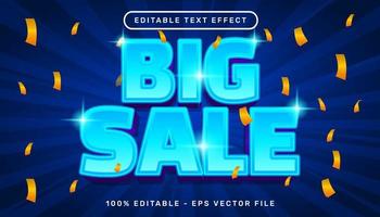 big sale 3d editable text effect with light color template vector
