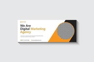 Digital marketing facebook cover banner design template free vector