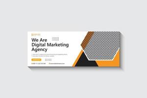 Digital marketing facebook cover banner design template free vector