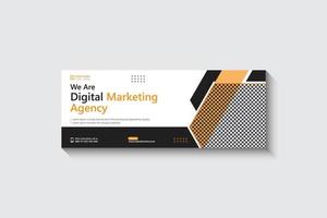 Corporate Digital marketing agency facebook cover banner design template pro vector
