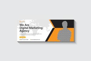 Digital marketing facebook cover banner design template free vector