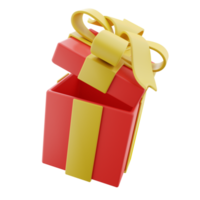 ilustración de icono de caja de regalo de navidad 3d png