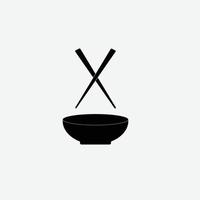 chopsticks and bowl vector