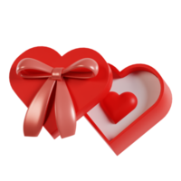 3d love box illustration with transparent background png