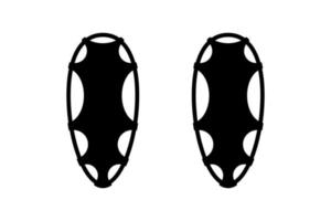 silueta negra de raquetas de nieve. ilustración vectorial vector
