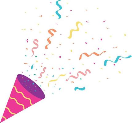 cute party popper confetti illustration . confetti isolated, explosion, firecracker, celebration. Vector drawing.