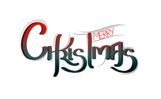 Christmas calligraphy dark red png