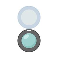 Dry pressed eyeshadow in a round package. vector illustration