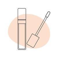 Concealer in the style of line art with colored spots. vector illustration