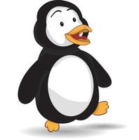 personaje de pingüino de dibujos animados con expresión vector