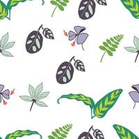 Seamless floral and leaf pattern in vector