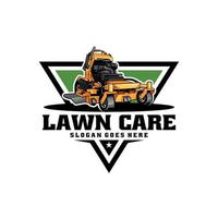 Lawn mower and service illustration logo vector