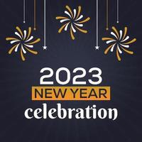 Editable Happy New Year 2023 Celebration Free Vector Gift card Template, New year Social Media post, 2023 New Year Design