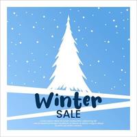 Winter season social media post template vector