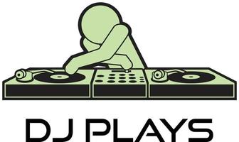 Vector illustration dj play the music isolated on white background