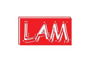 LAM letter logo and sticker design template vector