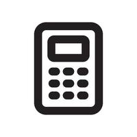 Calculator Icon with Outline Style vector